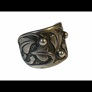 Silpada Sterling Floral Vine Holy Trinity Ring 5.5